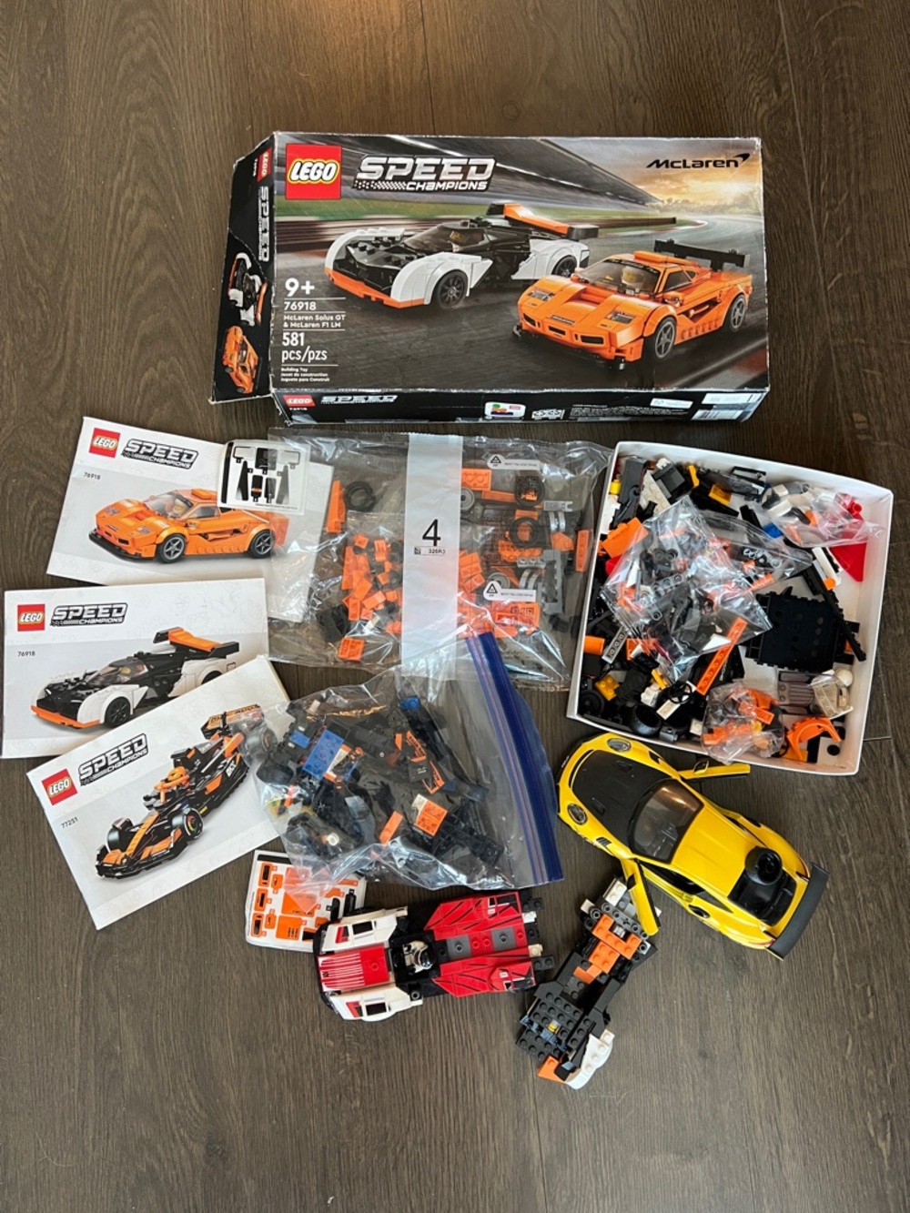 LEGO Speed Champions Orange and Black McLaren Race Car Mixed mismatched set